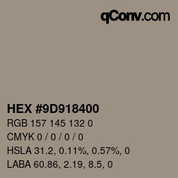 Color code: HEX #9D918400 | qconv.com