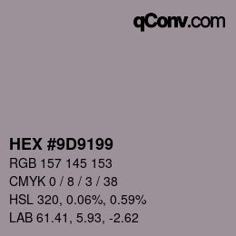 Color code: HEX #9D9199 | qconv.com