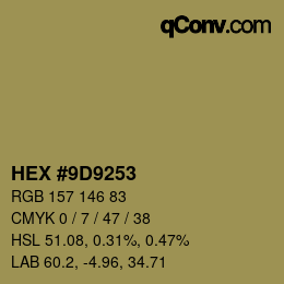 Color code: HEX #9D9253 | qconv.com