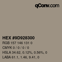 Color code: HEX #9D928300 | qconv.com