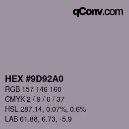 Código de color: HEX #9D92A0 | qconv.com
