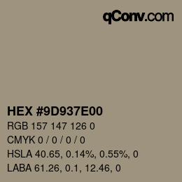 Color code: HEX #9D937E00 | qconv.com
