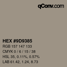 カラーコード: HEX #9D9385 | qconv.com