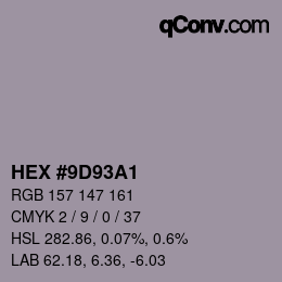 Color code: HEX #9D93A1 | qconv.com
