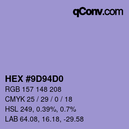 Código de color: HEX #9D94D0 | qconv.com