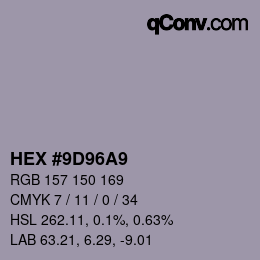 Color code: HEX #9D96A9 | qconv.com