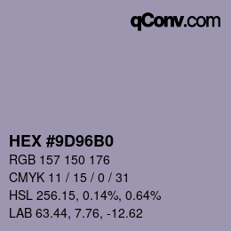Color code: HEX #9D96B0 | qconv.com