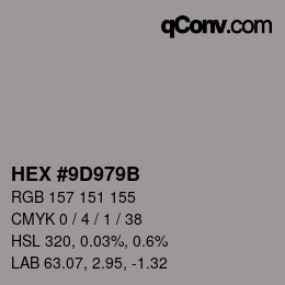Color code: HEX #9D979B | qconv.com