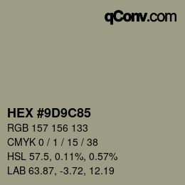 Color code: HEX #9D9C85 | qconv.com