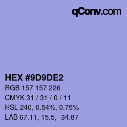 カラーコード: HEX #9D9DE2 | qconv.com