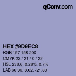 Código de color: HEX #9D9EC8 | qconv.com