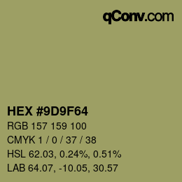 Color code: HEX #9D9F64 | qconv.com