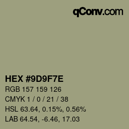 Código de color: HEX #9D9F7E | qconv.com