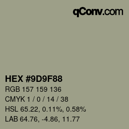 Color code: HEX #9D9F88 | qconv.com