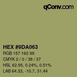 Color code: HEX #9DA063 | qconv.com