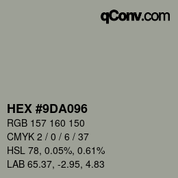 Color code: HEX #9DA096 | qconv.com