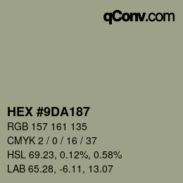 Color code: HEX #9DA187 | qconv.com