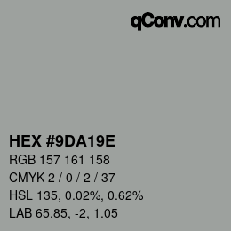 Color code: HEX #9DA19E | qconv.com