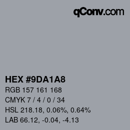 カラーコード: HEX #9DA1A8 | qconv.com
