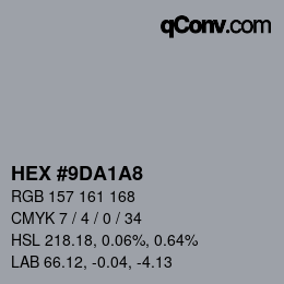 Código de color: HEX #9DA1A8 | qconv.com