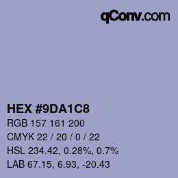 Código de color: HEX #9DA1C8 | qconv.com