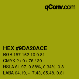 Código de color: HEX #9DA20ACE | qconv.com