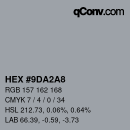 カラーコード: HEX #9DA2A8 | qconv.com