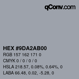Código de color: HEX #9DA2AB00 | qconv.com