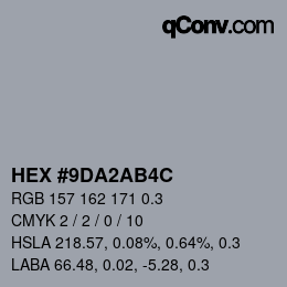 Código de color: HEX #9DA2AB4C | qconv.com