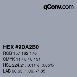 カラーコード: HEX #9DA2B0 | qconv.com
