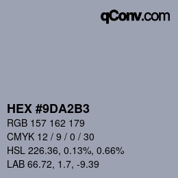 Color code: HEX #9DA2B3 | qconv.com