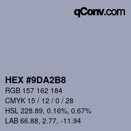 カラーコード: HEX #9DA2B8 | qconv.com