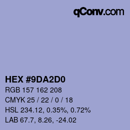 Color code: HEX #9DA2D0 | qconv.com