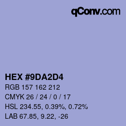 カラーコード: HEX #9DA2D4 | qconv.com