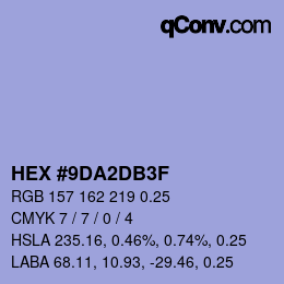 カラーコード: HEX #9DA2DB3F | qconv.com