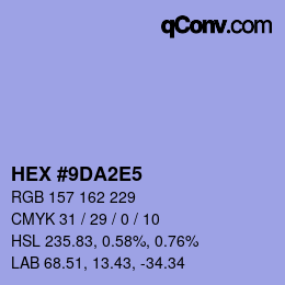 Farbcode: HEX #9DA2E5 | qconv.com