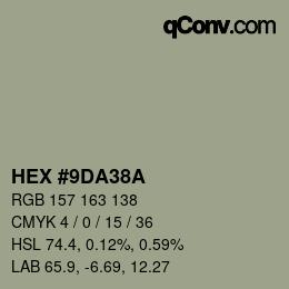 Código de color: HEX #9DA38A | qconv.com