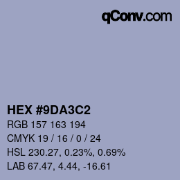 Color code: HEX #9DA3C2 | qconv.com