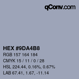Código de color: HEX #9DA4B8 | qconv.com