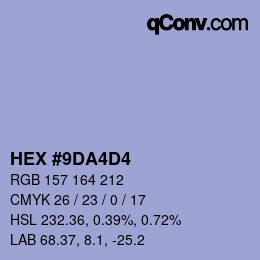 カラーコード: HEX #9DA4D4 | qconv.com