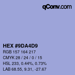 カラーコード: HEX #9DA4D9 | qconv.com
