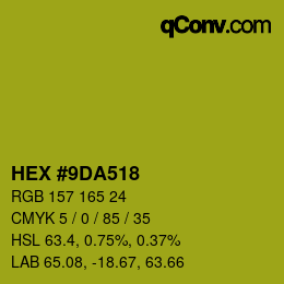 カラーコード: HEX #9DA518 | qconv.com