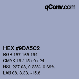 颜色代码: HEX #9DA5C2 | qconv.com