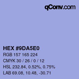カラーコード: HEX #9DA5E0 | qconv.com