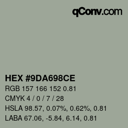 Code couleur: HEX #9DA698CE | qconv.com
