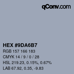 カラーコード: HEX #9DA6B7 | qconv.com
