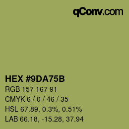 Código de color: HEX #9DA75B | qconv.com
