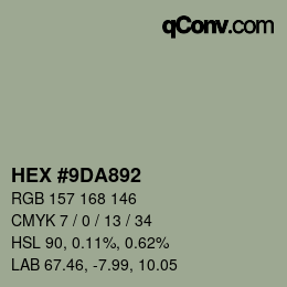 Color code: HEX #9DA892 | qconv.com