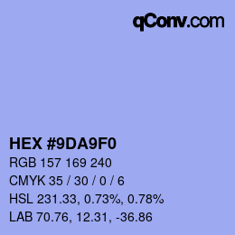 Color code: HEX #9DA9F0 | qconv.com