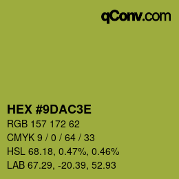 Código de color: HEX #9DAC3E | qconv.com